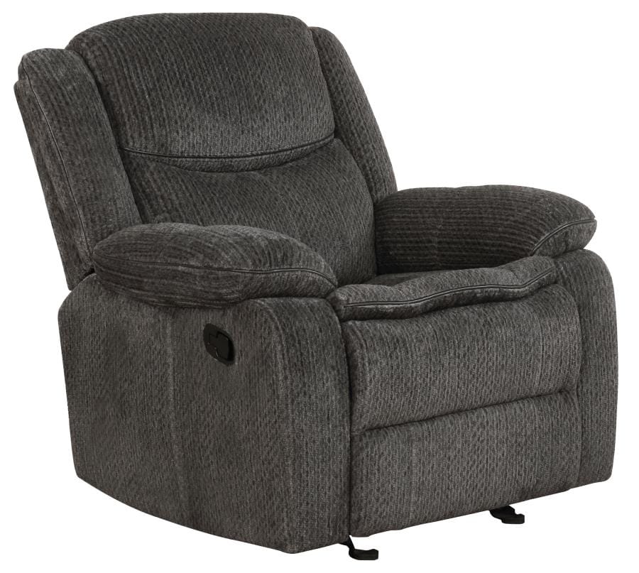 Jennings Upholstered Motion Glider Recliner Charcoal