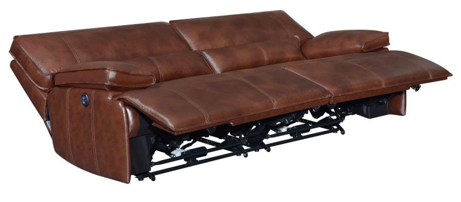 Southwick 2-piece Pillow Top Arm Power Living Room Set Saddle Brown