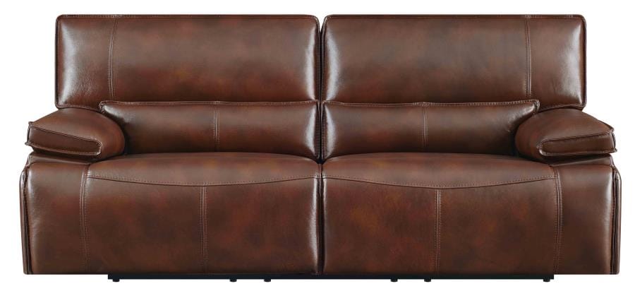 Southwick 2-piece Pillow Top Arm Power Living Room Set Saddle Brown