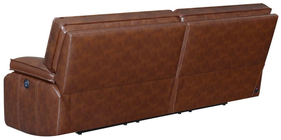 Southwick 2-piece Pillow Top Arm Power Living Room Set Saddle Brown