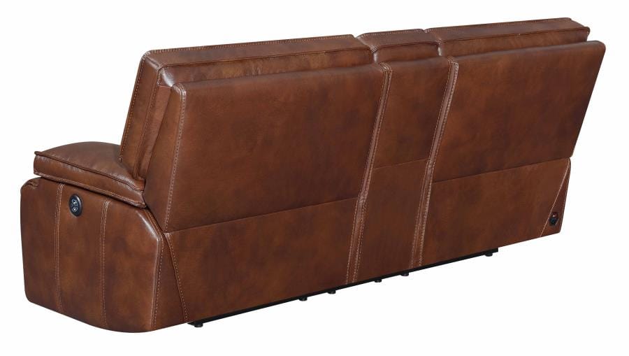 Southwick 2-piece Pillow Top Arm Power Living Room Set Saddle Brown