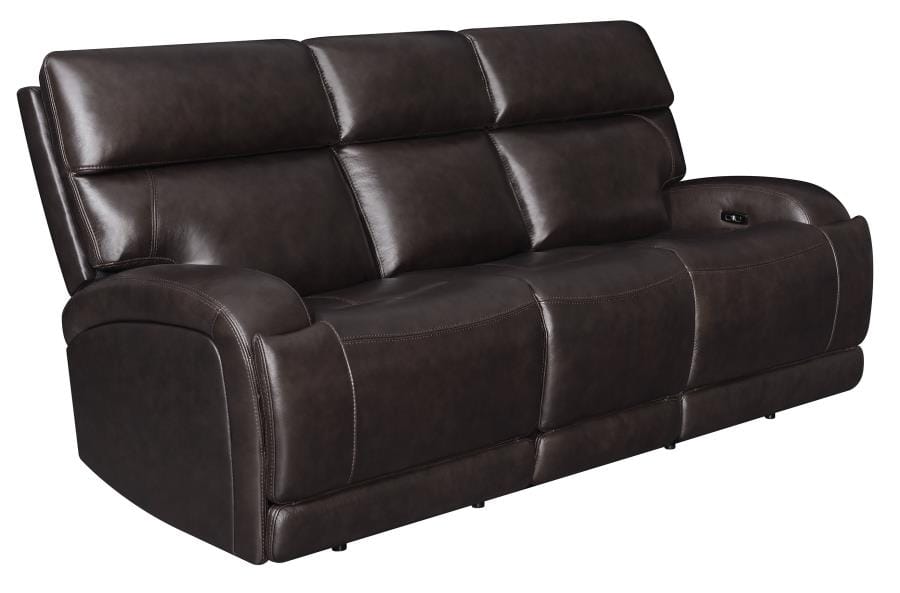 Longport Upholstered Power Sofa Dark Brown
