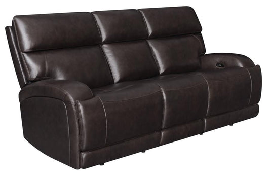 Longport Upholstered Power Sofa Dark Brown