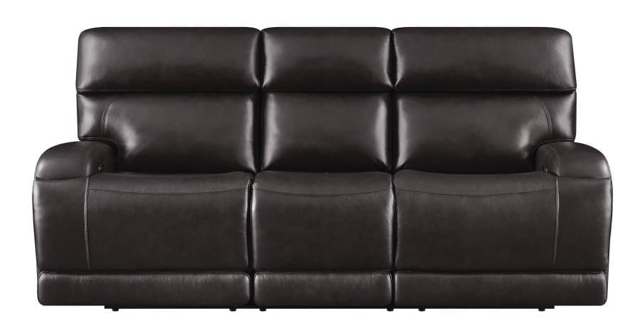 Longport Upholstered Power Sofa Dark Brown