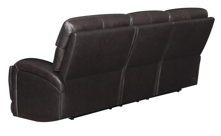 Longport Upholstered Power Sofa Dark Brown