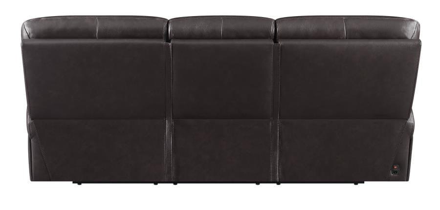 Longport Upholstered Power Sofa Dark Brown