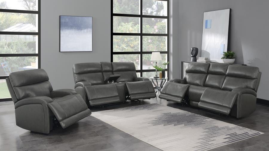 Longport 3-piece Upholstered Power Living Room Set Charcoal