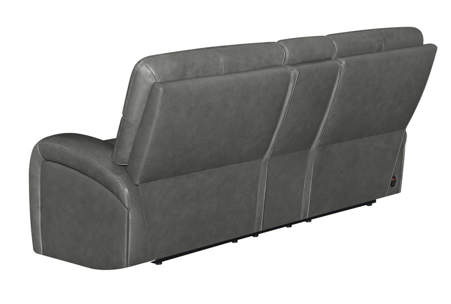 Longport Upholstered Power Loveseat with Console Charcoal