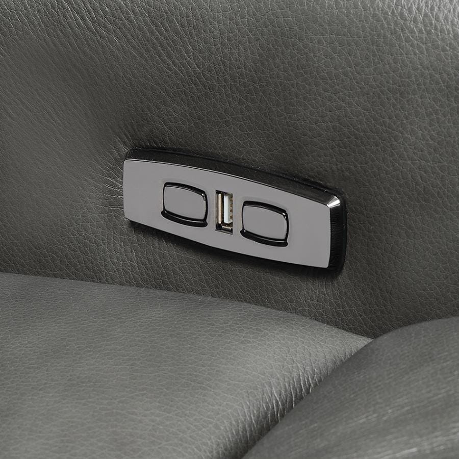Longport Upholstered Power Glider Recliner Charcoal