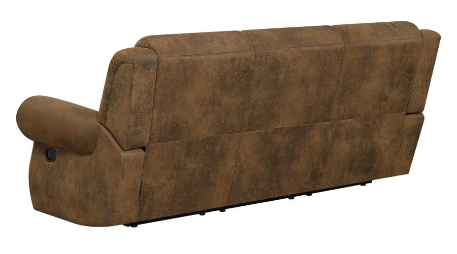 Sir Rawlinson Rolled Arm Motion Sofa with Nailhead Trim Buckskin Brown