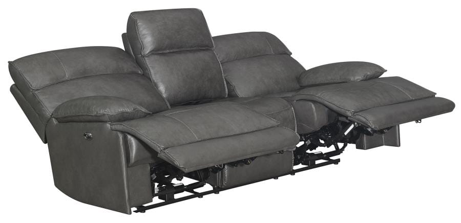 Stanford Cushion Back Power Sofa Charcoal