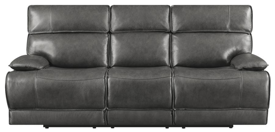 Stanford Cushion Back Power Sofa Charcoal