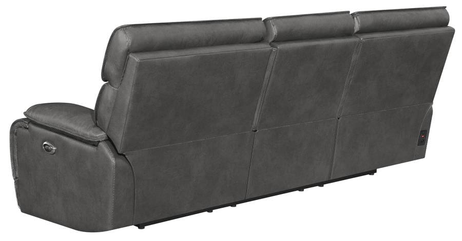 Stanford Cushion Back Power Sofa Charcoal