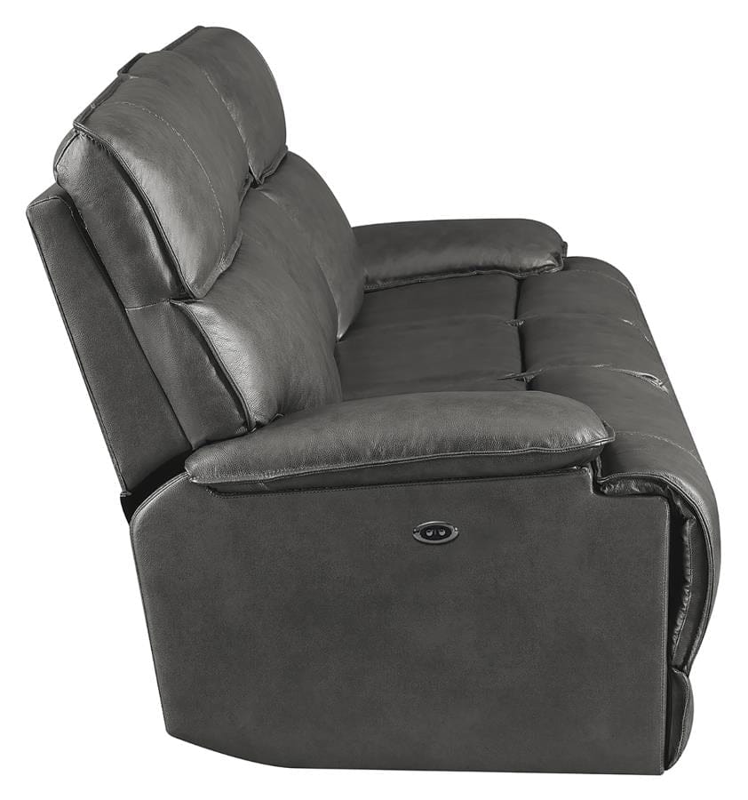 Stanford Cushion Back Power Sofa Charcoal