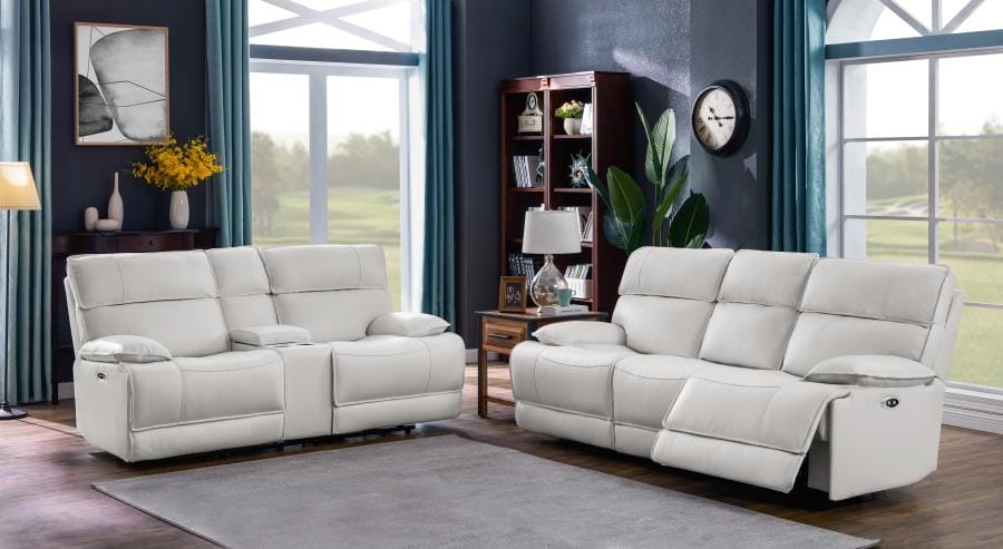 Stanford Upholstered Pillow Top Arm Living Room Set White