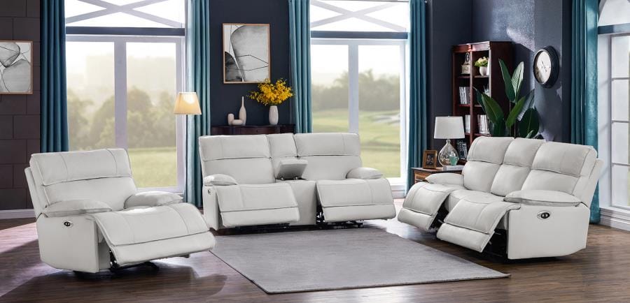 Stanford Upholstered Pillow Top Arm Living Room Set White