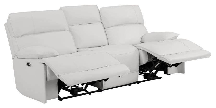 Stanford Upholstered Pillow Top Arm Power Sofa White