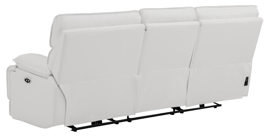 Stanford Upholstered Pillow Top Arm Power Sofa White