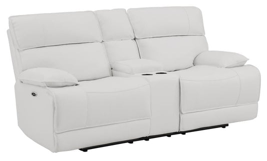 Stanford Upholstered Pillow Top Arm Power Loveseat White