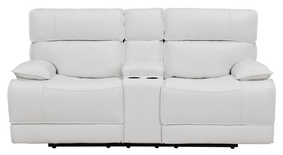 Stanford Upholstered Pillow Top Arm Power Loveseat White