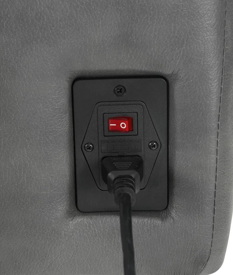 Conrad Upholstered Power Sofa with Drop-down Table Grey