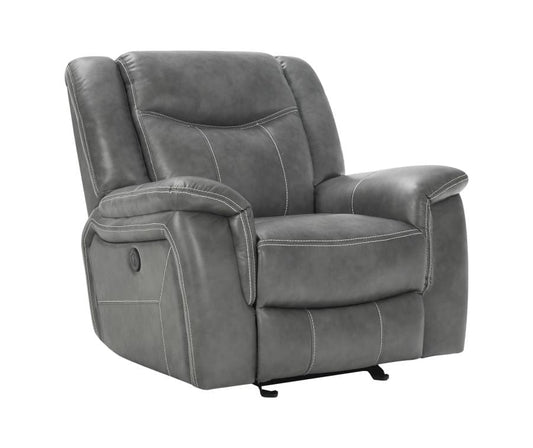 Conrad Upholstered Power Glider Recliner Grey