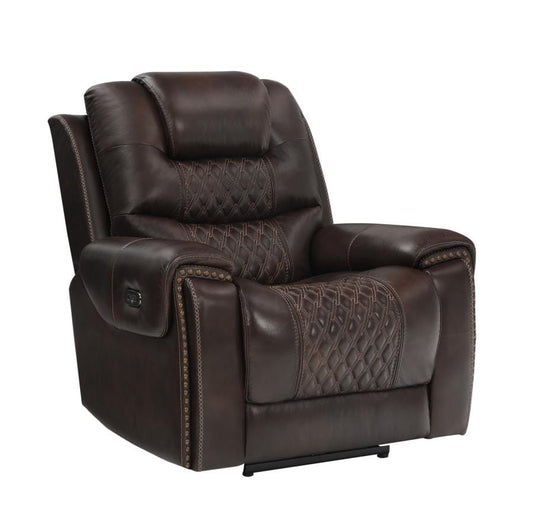 North Cushion Back Power^2 Glider Recliner Dark Brown