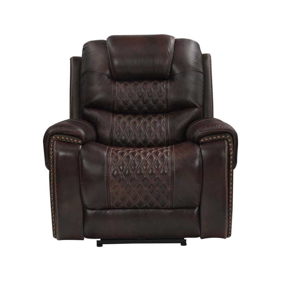 North Cushion Back Power^2 Glider Recliner Dark Brown