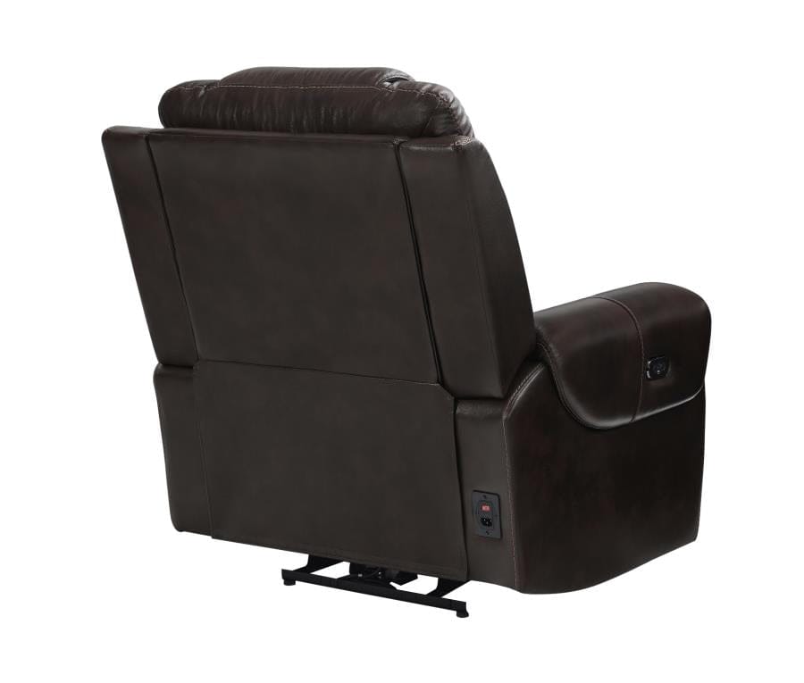 North Cushion Back Power^2 Glider Recliner Dark Brown