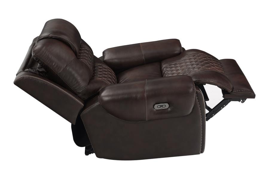 North Cushion Back Power^2 Glider Recliner Dark Brown