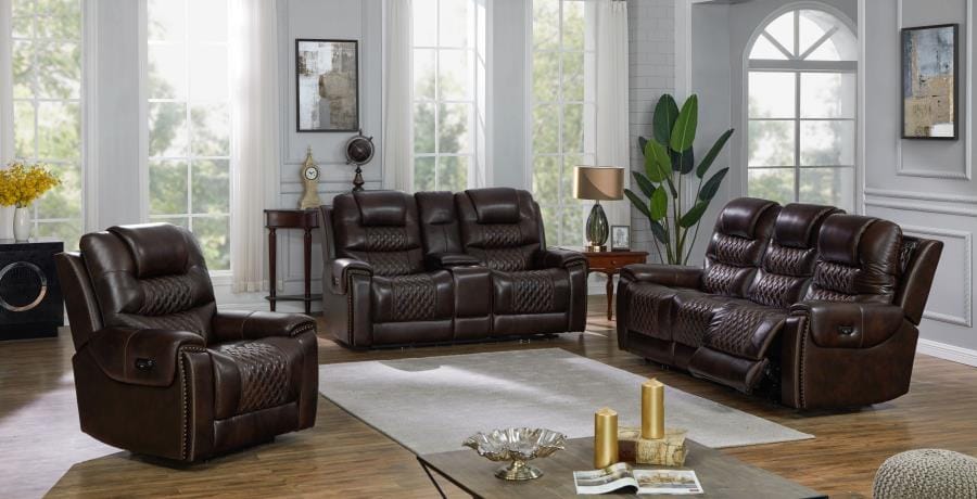 North Cushion Back Power^2 Glider Recliner Dark Brown