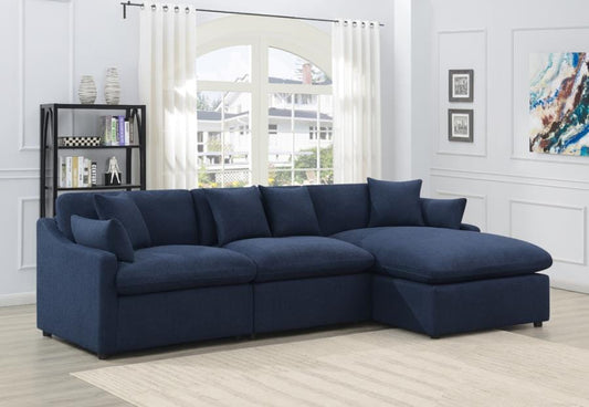 Destino 3-piece Modular Power Sectional Midnight Blue