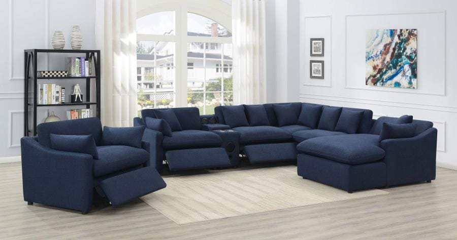 Destino 6-piece Modular Power Sectional Midnight Blue