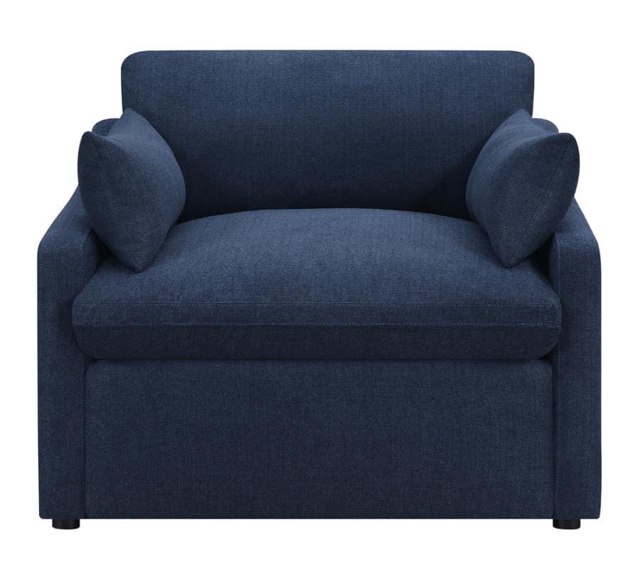 Destino Cushion Back Power Recliner Midnight Blue