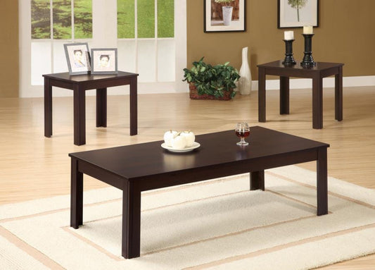 3-piece Rectangular Occasional Table Set Cappuccino