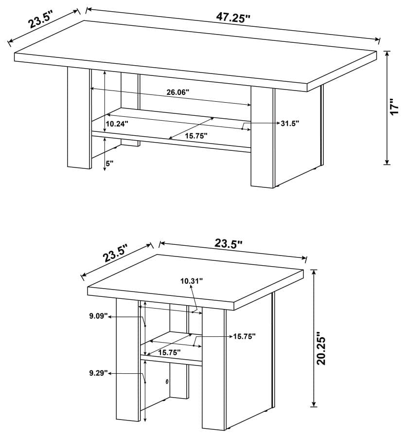 Rodez 3-piece Occasional Table Set Black Oak