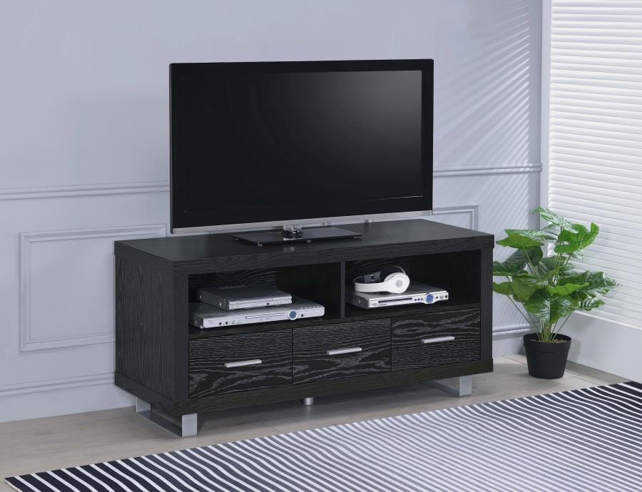 Alton 48" 3-drawer TV Console Black Oak