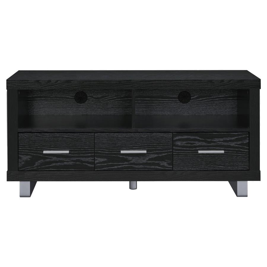 Alton 48" 3-drawer TV Console Black Oak
