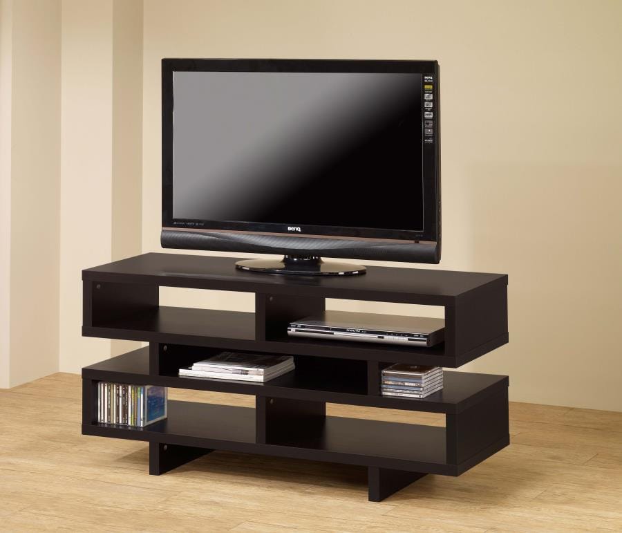 Parker TV Console with 5 Open Compartments Cappuccino