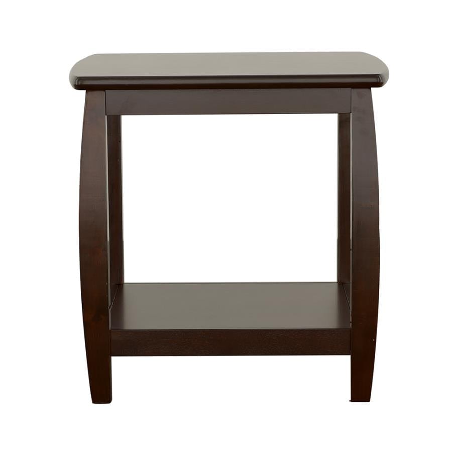 Dixon Square End Table with Bottom Shelf Espresso