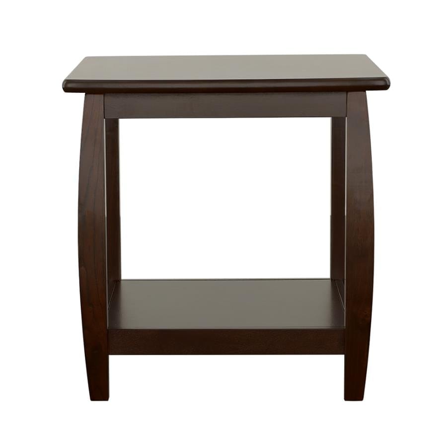 Dixon Square End Table with Bottom Shelf Espresso