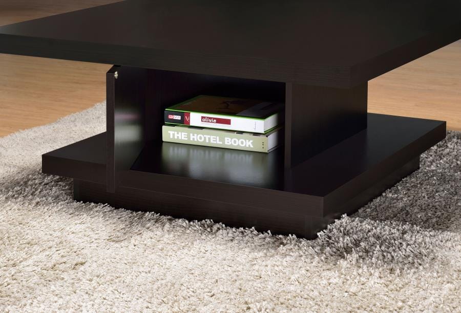 Reston Pedestal Square Coffee Table Cappuccino