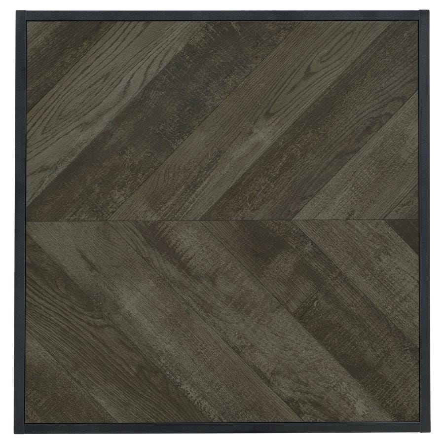 Beckley Chevron End Table Rustic Grey Herringbone