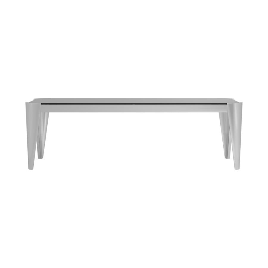 Rectangle Glass Top Coffee Table Silver and Grey