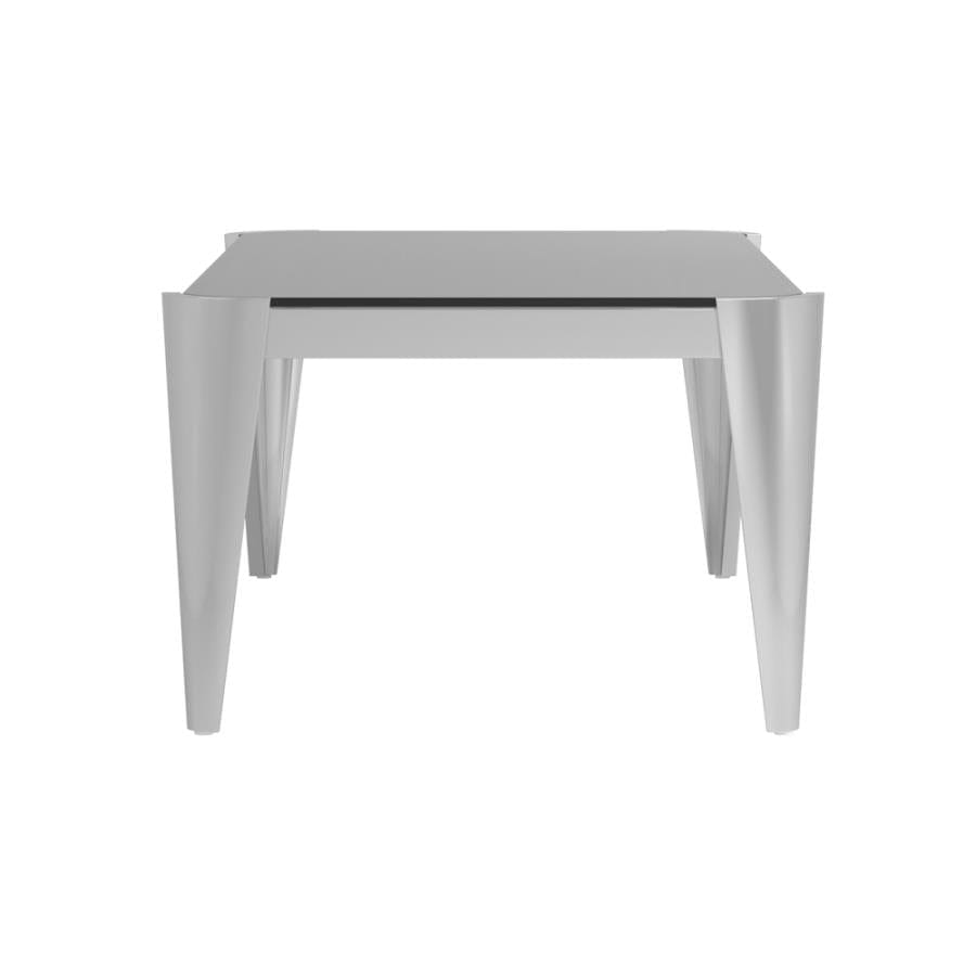 Rectangle Glass Top Coffee Table Silver and Grey