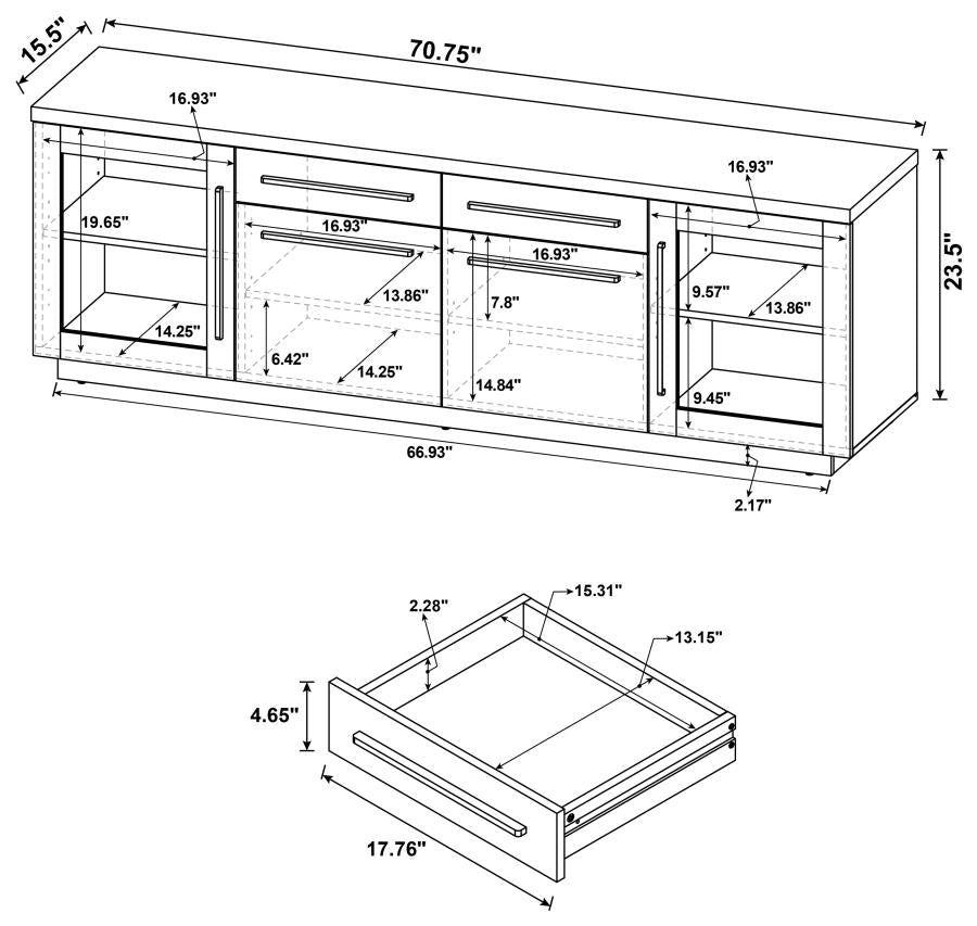 Amherst 4-drawer TV Console Aged Walnut