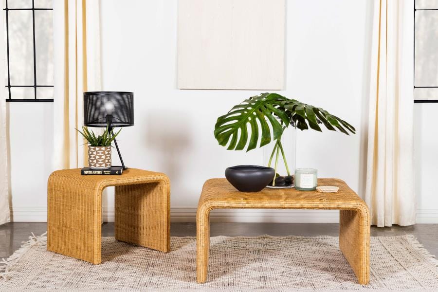 Juanita Square Rattan End Table Natural