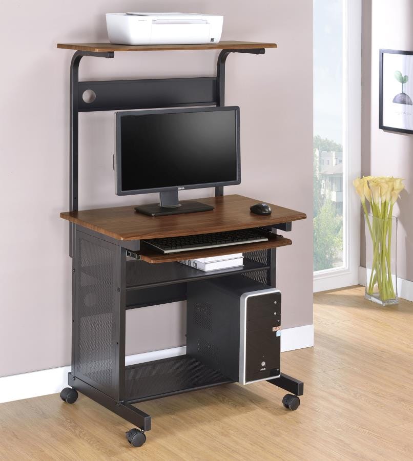 Moser 3-tier Computer Desk Honey and Black