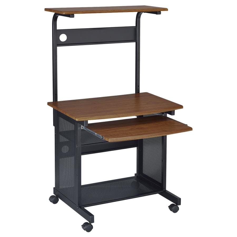 Moser 3-tier Computer Desk Honey and Black