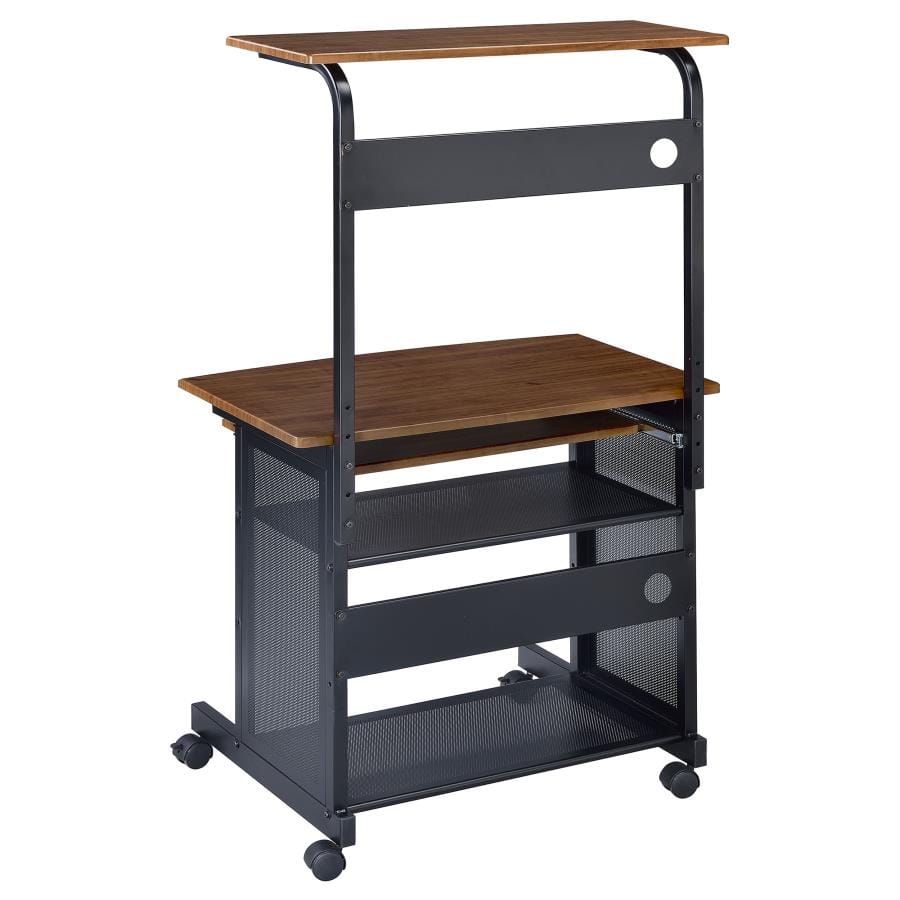 Moser 3-tier Computer Desk Honey and Black